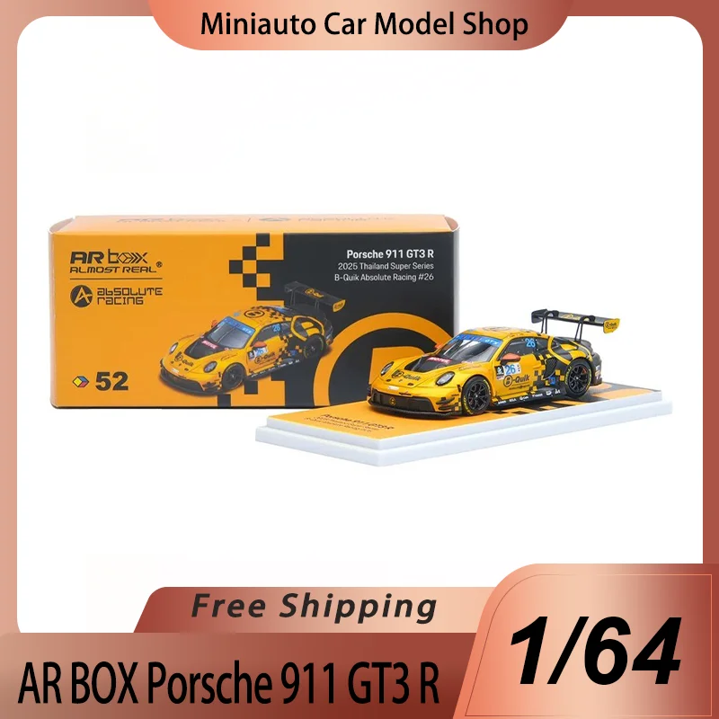 

New Presale Ar Box 1:64 Porsche 911 Gt3 R 2025 Thailand Super Series Tss B-Quik Racing Alloy Miniature Diecast Model Toys Gift