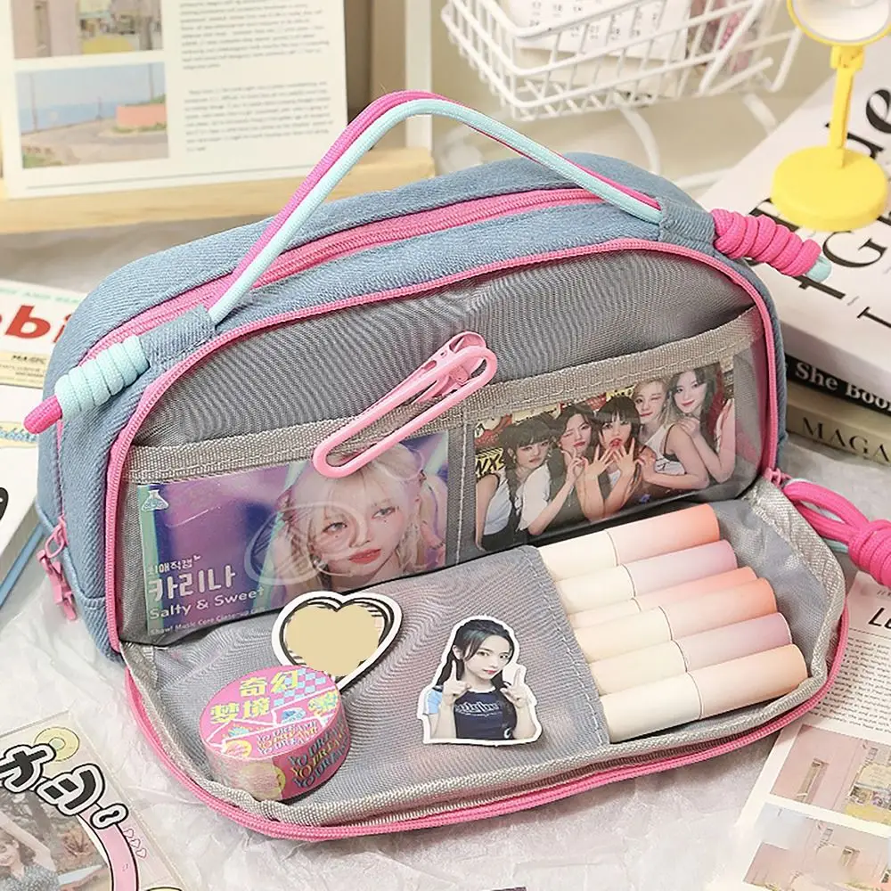 

Чехол-карандаш в ковбойском стиле с ремешком, Многофункциональный Стильный чехол для ручек большой вместимости, канцелярские принадлежности в стиле Y2K, офисные и школьные принадлежности