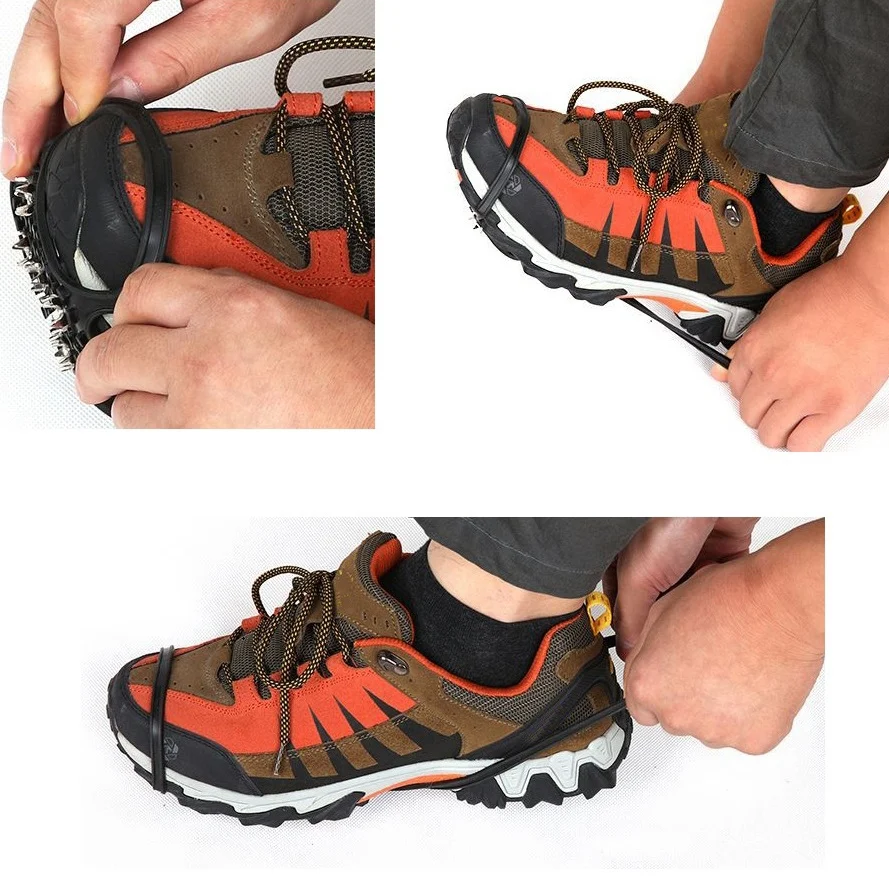 

ABWE-8 Nails Ice Floes Gripper For Shoes Snow Crampons Anti-Slip Ice Gripper Hiking Cleats Spikes Traction Ice Stud Shoes Grip