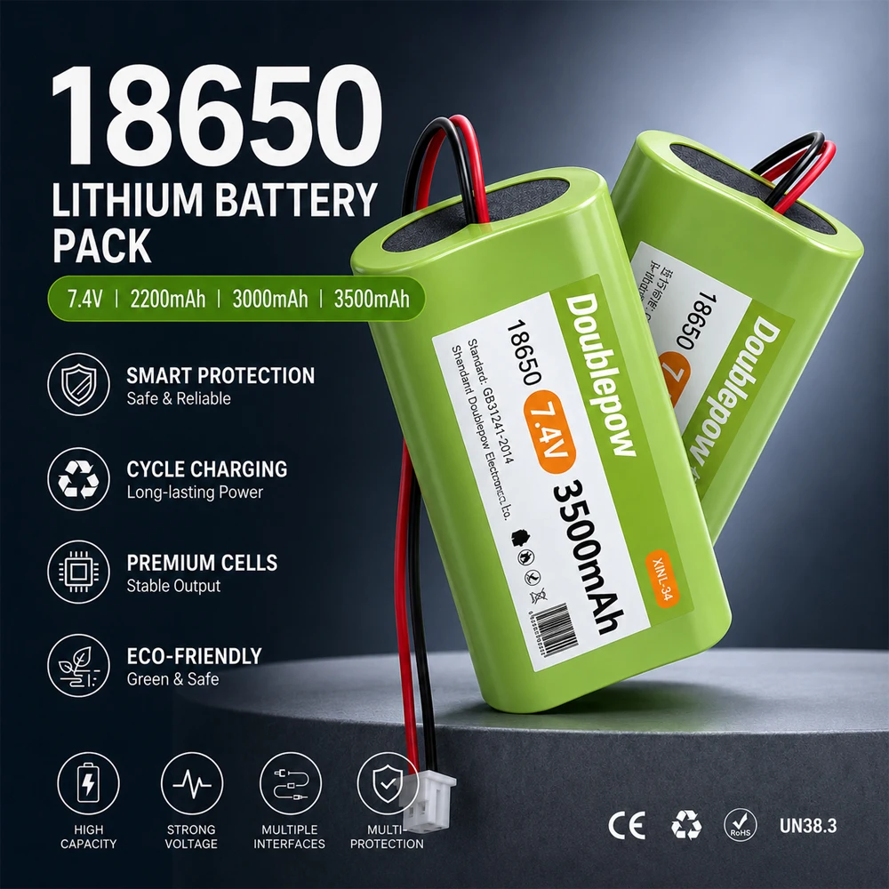 Akumulator litowy 18650 7.4V 2200mAh 3000mAh 3500mAh, odpowiedni do zasilania elektrycznych urządzeń, z wtyczką XH2.54. — zdjęcie produktu 2