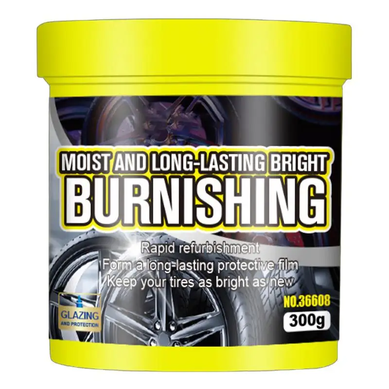 Automotive Long Lasting Tire Shine Wax 300g Car Tire Retreading Cleaning Cream Waterproof Rim Shine Effective Solid Tire Coating