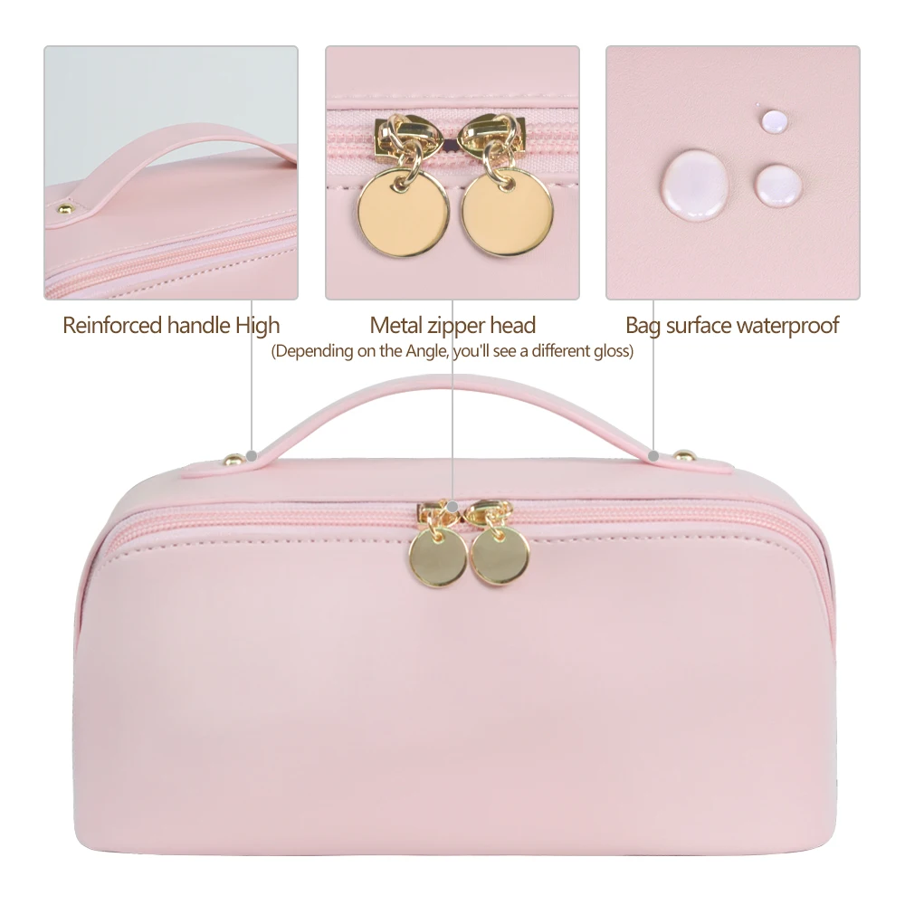 2025 New Portable Travel Cosmetic Bag for Women, Simple and Elegant Design Makeup and Toiletry Organizer