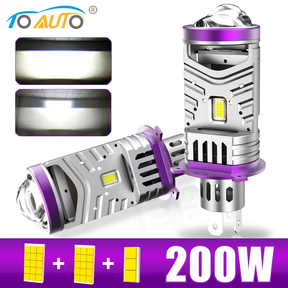 

H4 LED Headlight Bulb Projector Lens H4 LED Light 100W 30000LM 6000K Car Headlight Canbus Hi/Low Beam for Auto Motorcycle