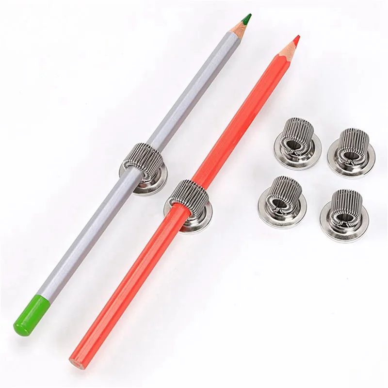 48 PCS Stainless Steel Pen Pencil Holder Clips With Adjustable Spring Loop Self Adhesive Pen Clip Holder