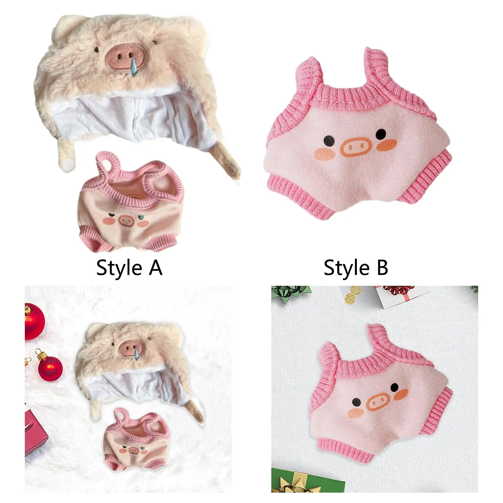 Clothes for 20cm Plush Doll Stuffed Animals Clothes Pretend Play Fashion Cute Girls Boys Gift Soft Suspender Pants DIY Dress up