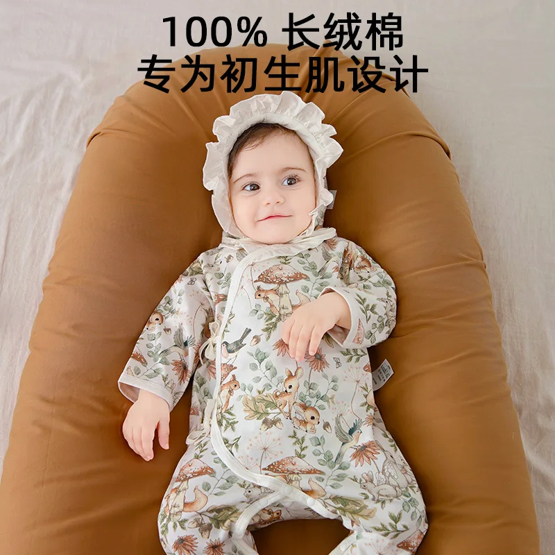 Baby one-piece clothes cotton boneless baby A cotton newborn summer