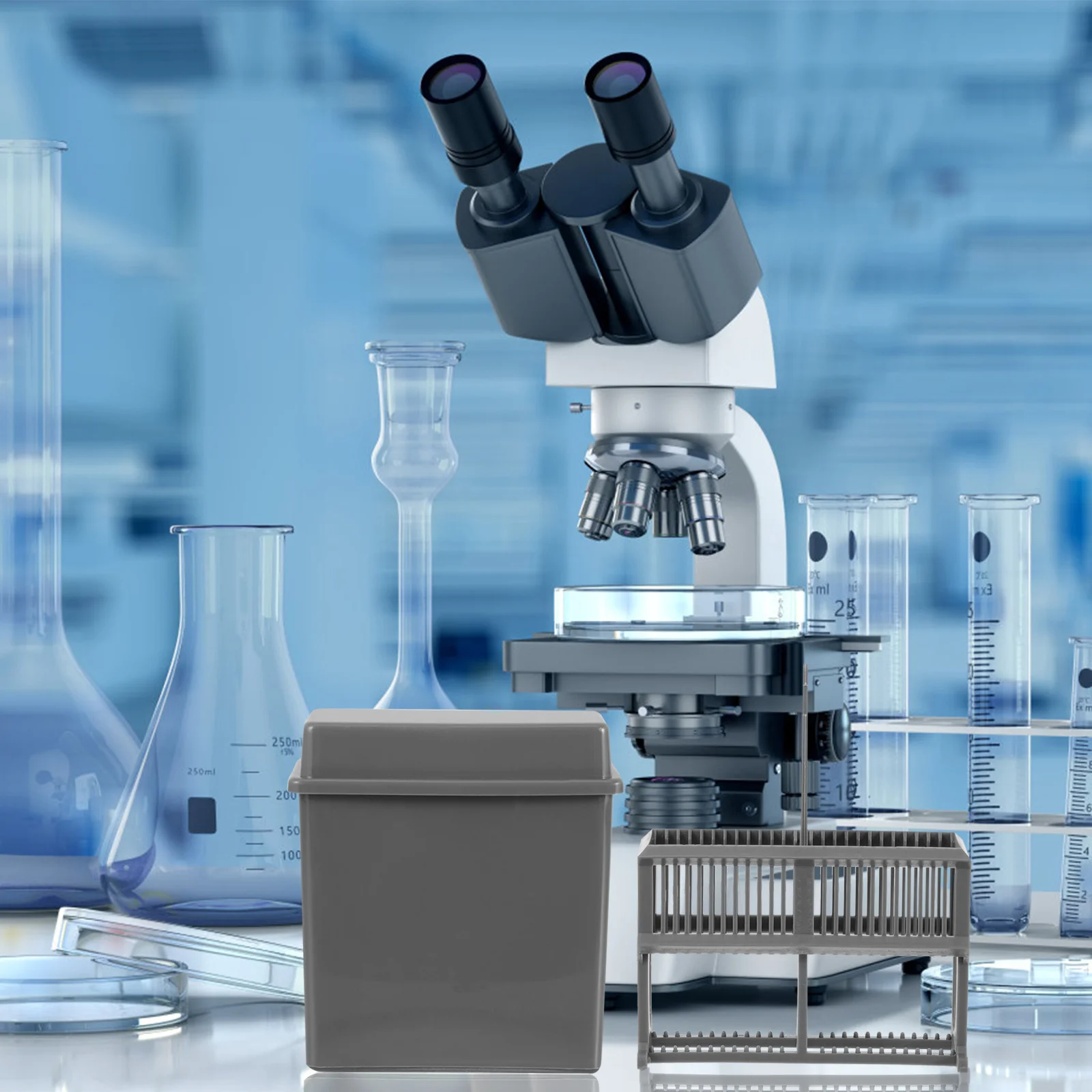 1 مجموعة الشرائح البلاستيكية تلطيخ الرف تخزين شرائح المجهر رف دائم لتدريس الأبحاث المختبر رفوف الشريحة المجهر #3