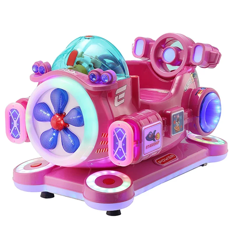 New Coin-Operated Commercial Kiddie Ride Children's Electric Toys Bubble Blowing Baby Home Animation Screen Rocking Machine