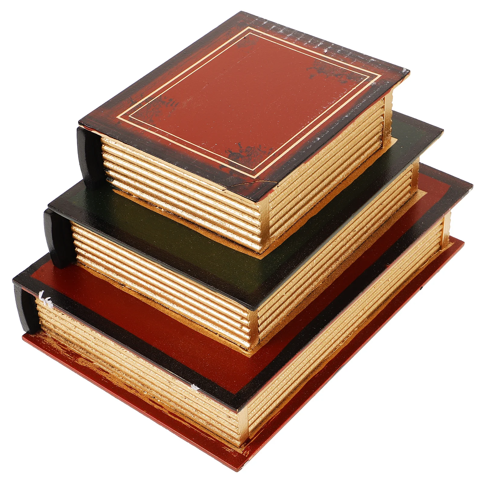 

Decorative Book Box Faux Wood Finish Vintage Inspired Storage Container for Room Cafe Desk Organization False Book Storage Box