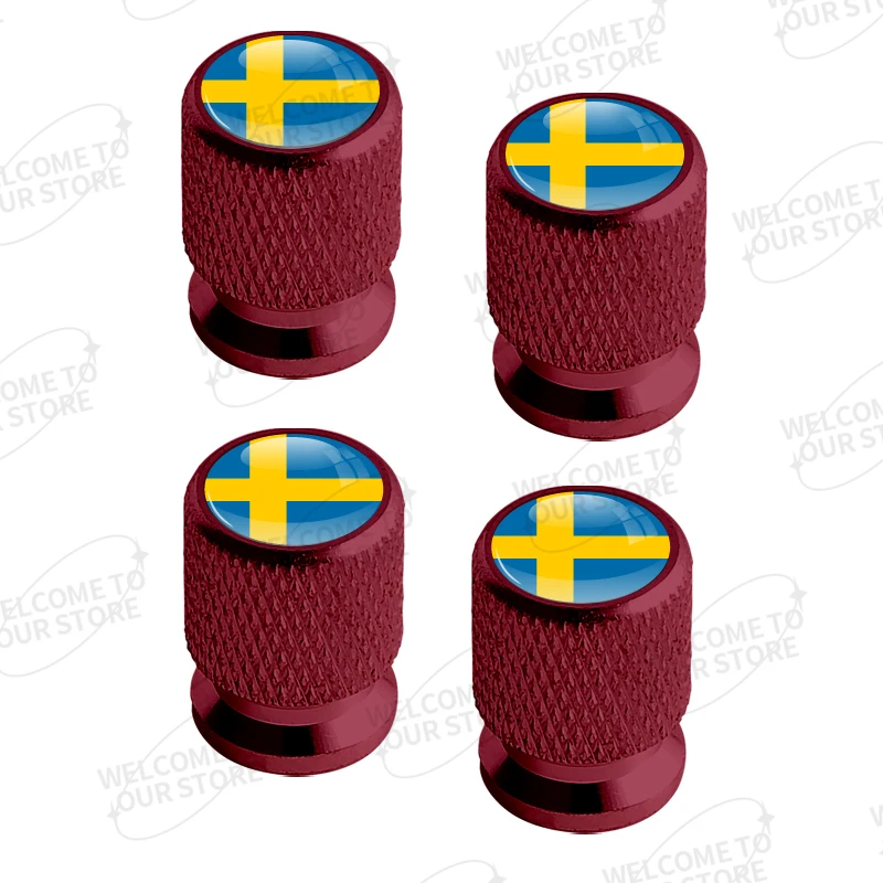 Aluminum For Prancing Deer Sweden Flag Moose Test Logo Volvo XC40 XC60 XC90 V60 4pcs Car Decor Wheel Tire Valve Caps Stem Cover