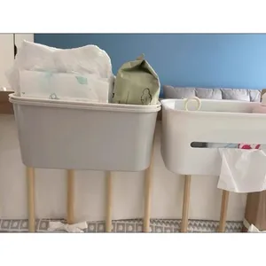 Cesta colgante de gran capacidad Cesta sin perforación de estantes Contar en estante Cuna de pañales Baby Table Box Bedside Bedside Cancas 8 Mejores almacenamiento de canasta de colgantes de ventas - №8
