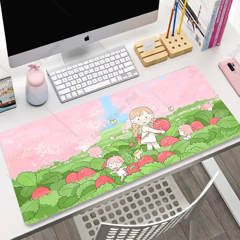 Custom Mouse Pad Kawaii Girls Desk Mat Xxl Mousepad 90x40 cm Office Accessories Setup Gaming Extended Mausepad for Home Gifts