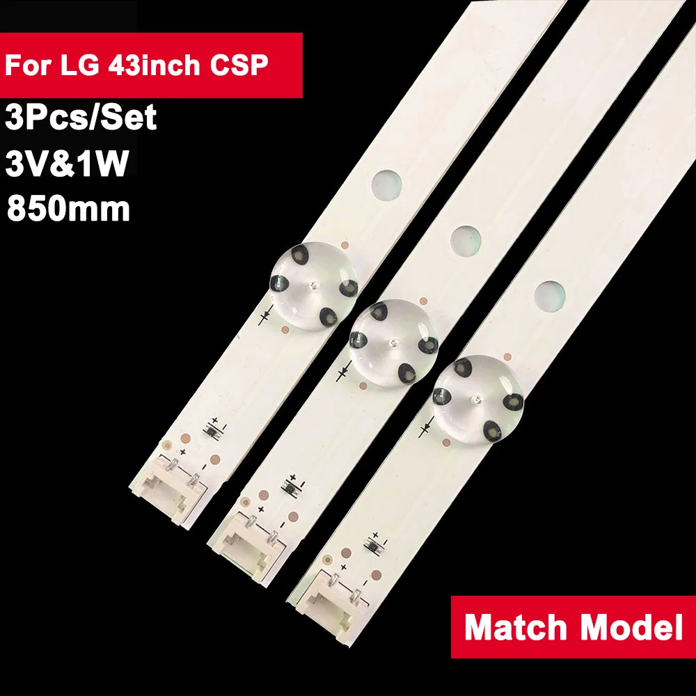 

3pcs Led Backlight Strips For LIG 43inch 8leds 43UH620V 43UH610T 43UH630V 43UH603V 43 V16.5 ART3 2744 6916L-2744A UHD 1 LC430DGE