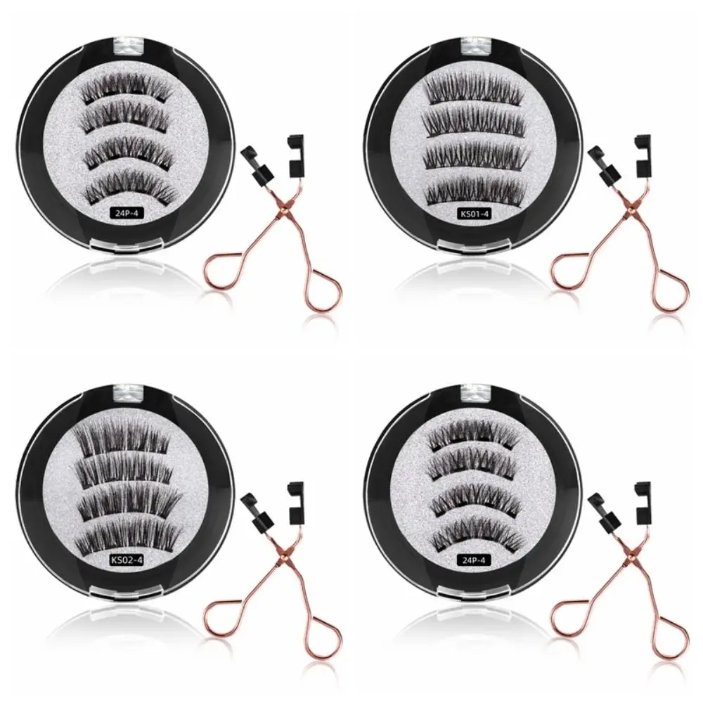 Naturalne wyszczuplające magnetyczne sztuczne rzęsy puszyste delikatne przedłużanie rzęs cztery magnetyczne sztuczne rzęsy nieprzylepne ręcznie