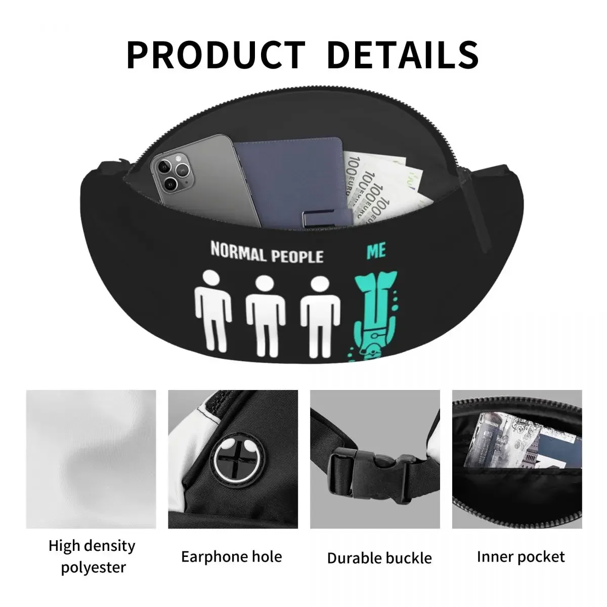 Normal People Scuba Fanny Bag Customized Dive Divers Crossbody Waist Pack Men Women Travel Hiking Phone Money Pouch