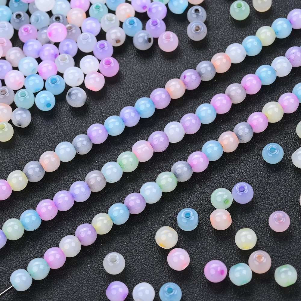 200 Stück Bunte Katzenauge-Glasperlen Hochwertige Lose Spacer-Perlen für Schmuckherstellung DIY Armband Halskette Zubehör – Detail 4