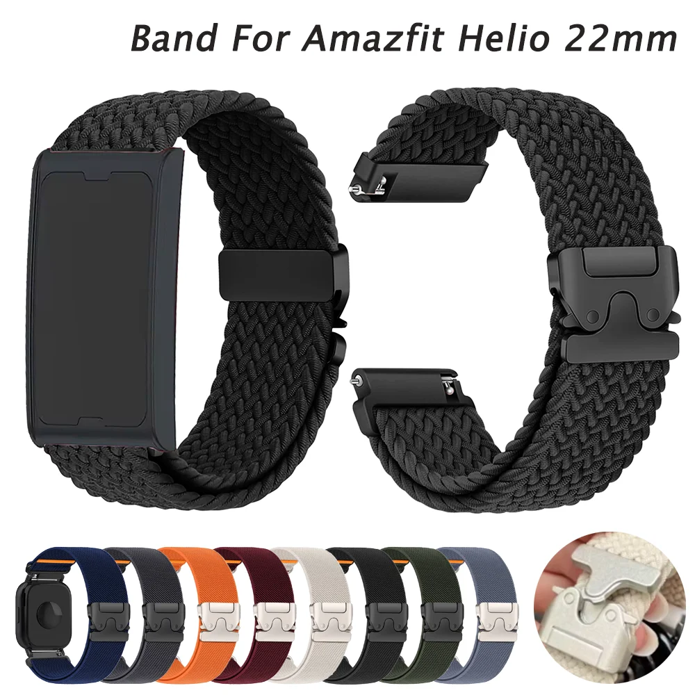 

22mm Parachute Nylon Braided for Amazfit Helio Strap Sport Correa for AmazfitBalacne/Cheetah Pro/BIP 6 5 22mm Universal Band