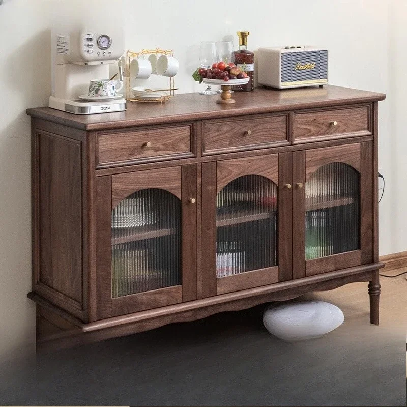 

North American black walnut dining side cabinet, all solid wood medium antique retro locker