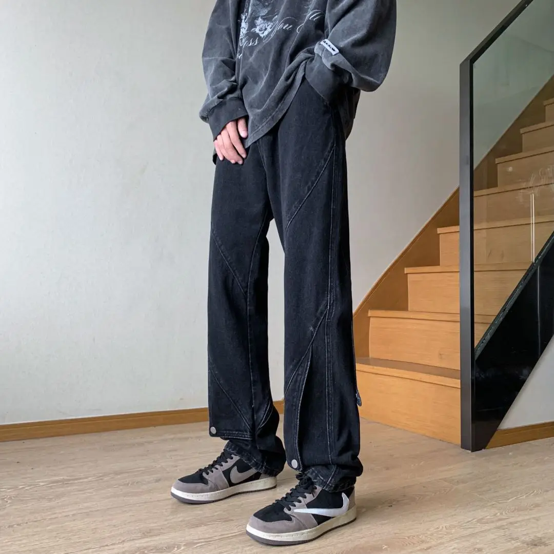 2023 Y2k Streetwear Jeans Men Fashion Baggy Jeans Man Hip Hop Youth Trousers Cross Denim Pants Men Cargo Pants Punk Clothing