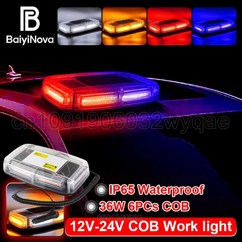 

12V-24V COB flashing light, Car roof warning light, For Car, trucks, construction vehicles, rescue vehicles, Auto work lights