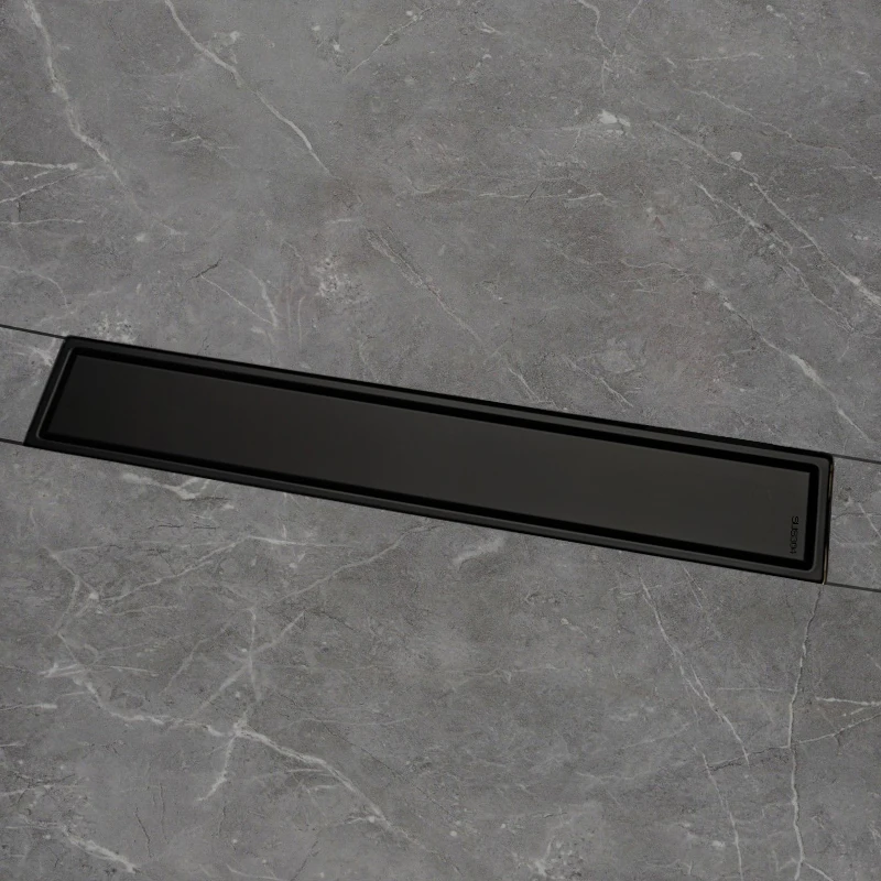 Imagem -06 - Canal Linear Longo da Drenagem Escovou o Dreno do Assoalho do Ouro Ocultam a Inserção da Telha a Cozinha e o Banheiro do Hotel Preto Sus304 o