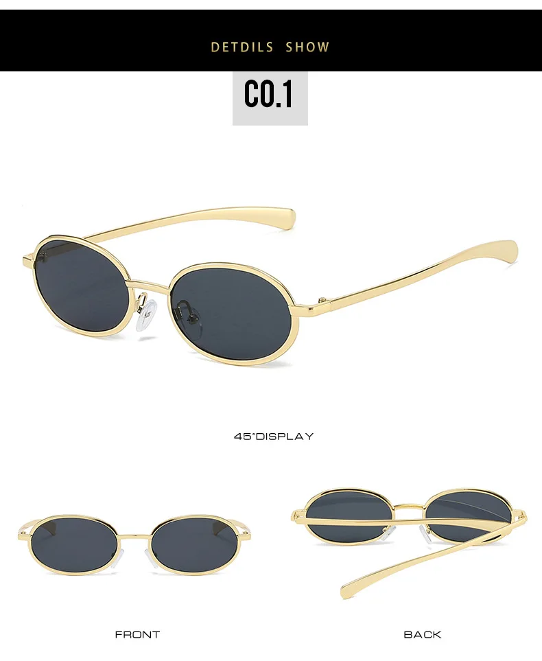 2025, Y2k-Sonnenbrille für Damen und Herren, oval, Punk-Stil, Metall, stilvoll, Sonnenschutz, UV400, Party, Straßenbrille – Detail 8