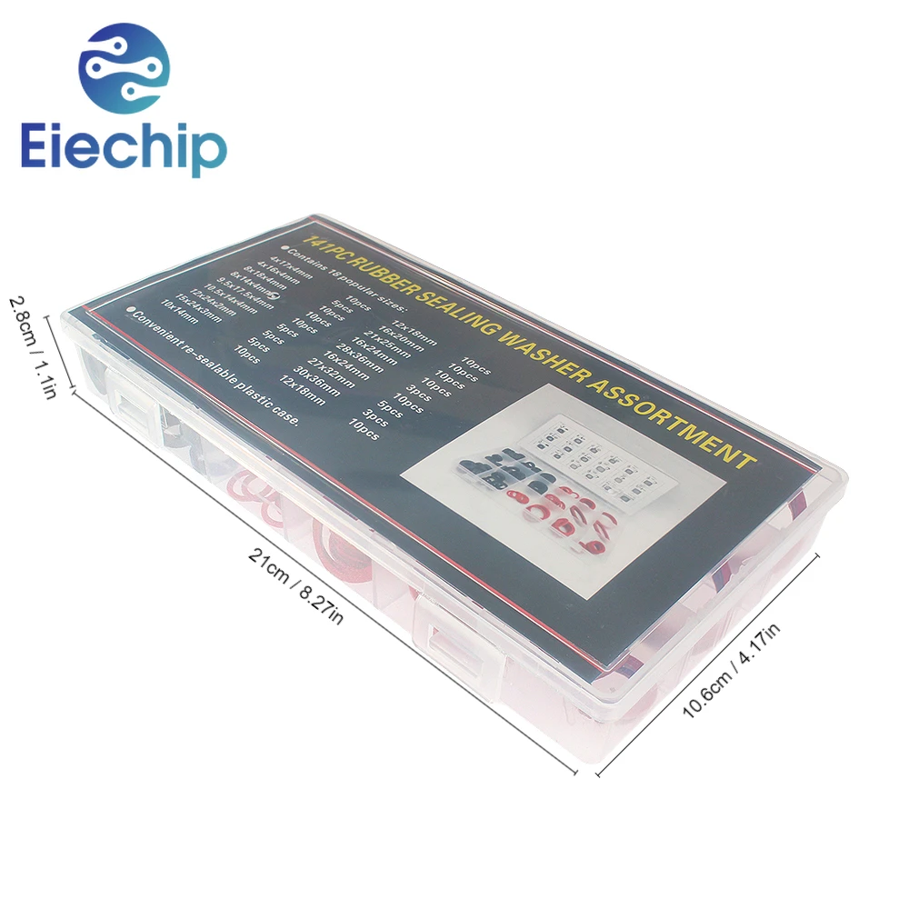 141PCS Rubber O Ring Set -18 Sizes Gaskets Seal Nitrile Rubber Bands High Pressure O-Rings Repair Kit, Sealing Elastic Band