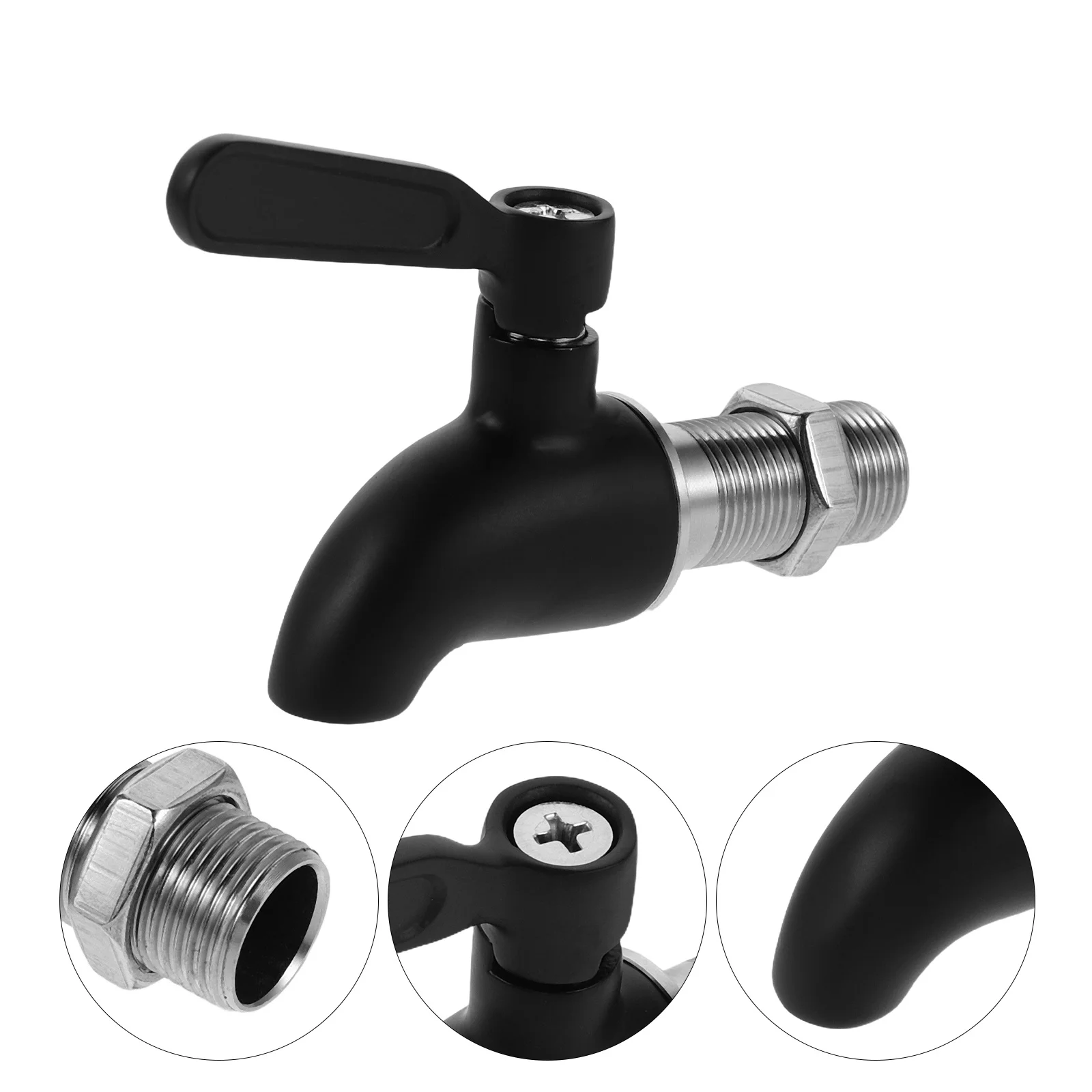 

16Mm Stainless Steel Beverage Dispenser Spigot Drink Container Faucet For Water Jug Juice Pitcher Tea Dispenser