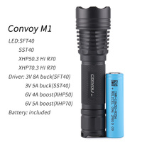 Convoy M1 18650 flashlight,SFT40 SST40 XHP50.3 HI XHP70.3 HI ,with battery