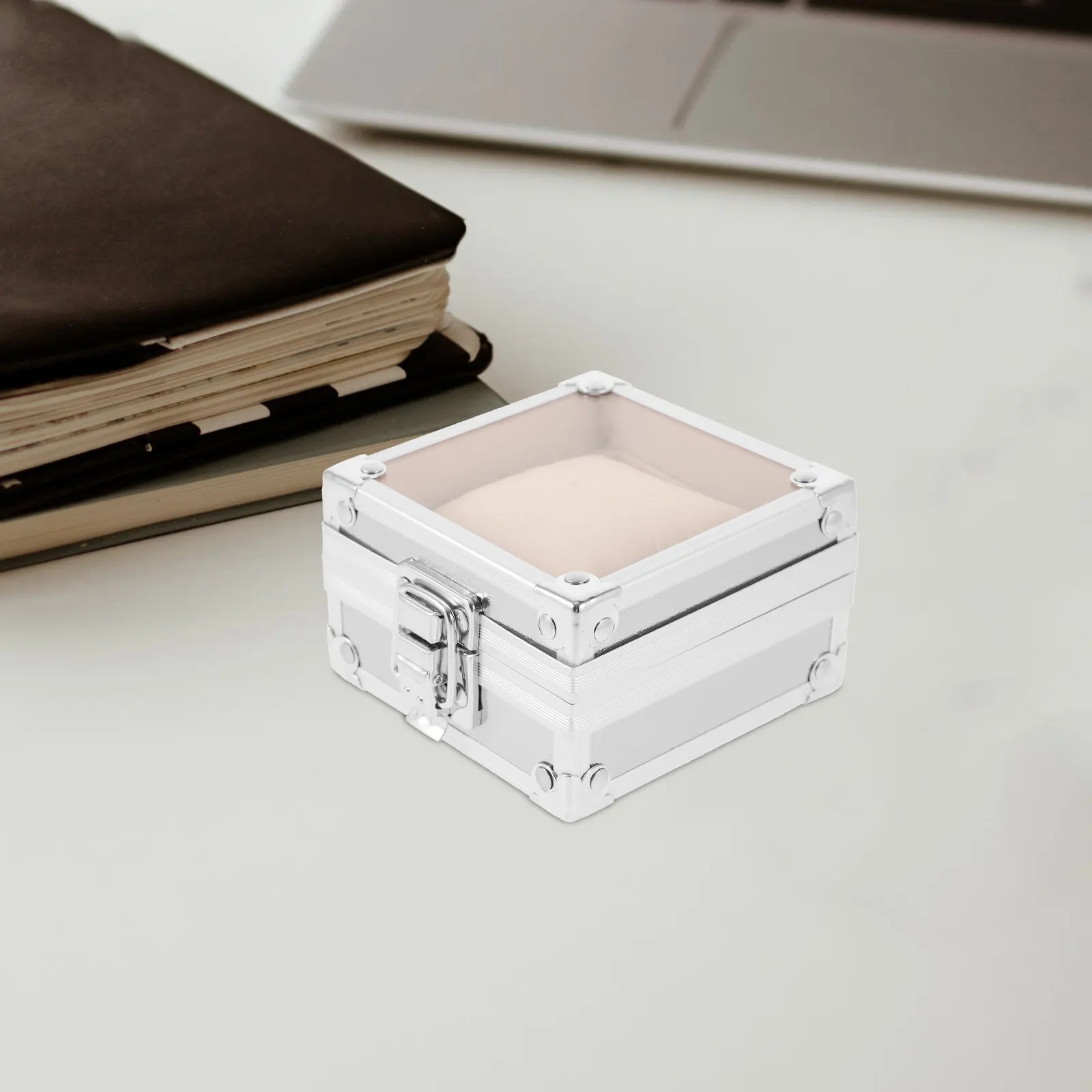 

Single Fashion Watch Box Transparent Lid Portable Travel Watch Case Jewelry Storage Organizer Elegant Display Holder