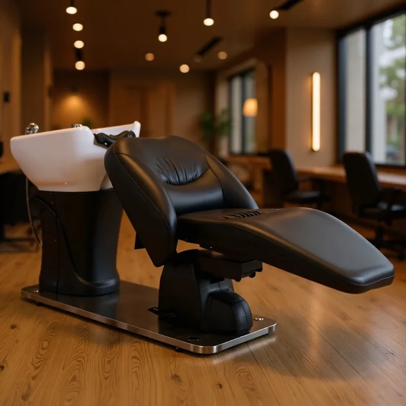 Barber shop shampoo bed Internet celebrity special semi-lying deep basin flush bed