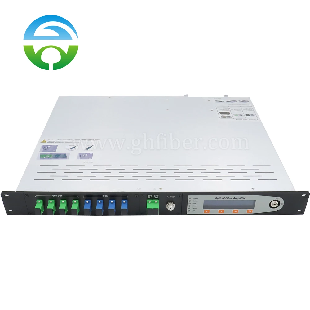 1550nm CATV EDFA Optical Amplifier 4 With WDM Module SC/APC Interface 2 Input Ports Dual Power Supply Built-in Switch