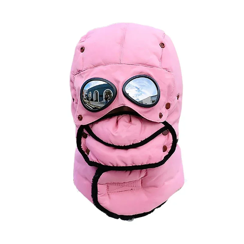 2024 New Original Design Fashion Warm Cap Winter Men Winter Hats for Women Kids Waterproof Hood Hat with Glasses Cool Balaclava