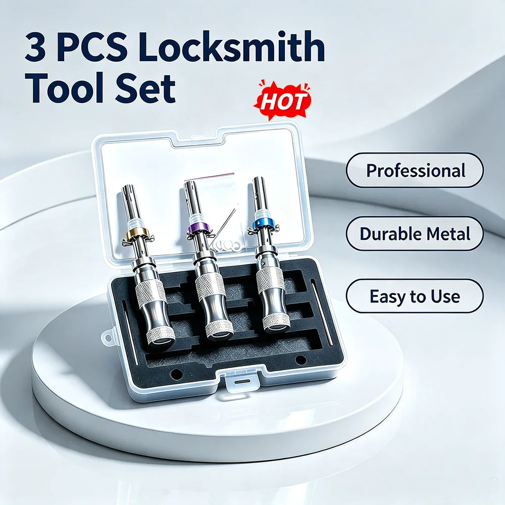 2026 7 Pin Tubular Lock Pick Set Stainless Steel Plum Blossom Lock Screwdriver 7.0/7.5/7.8 Locksmith Padlock Tool Kit