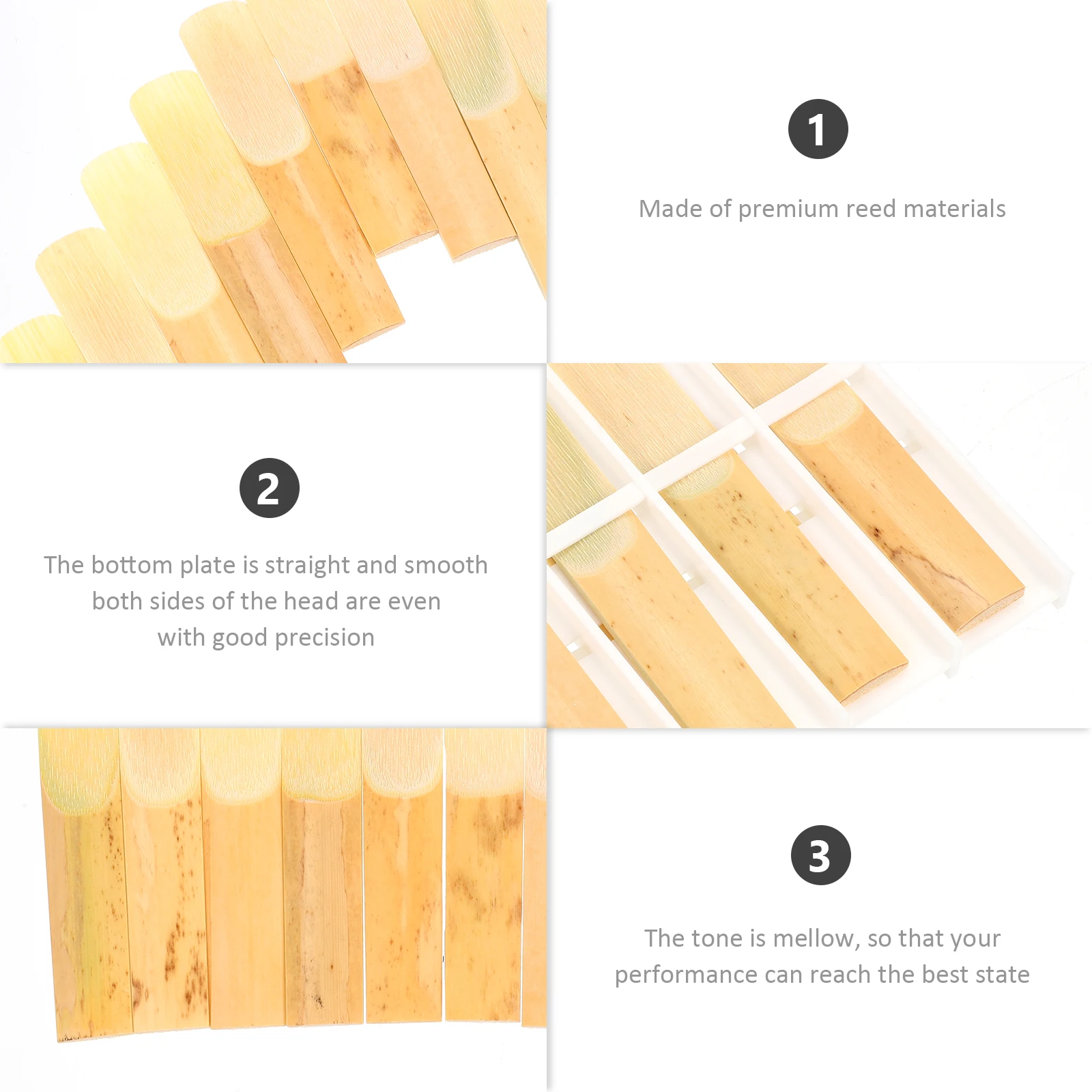 

10pcs Clarinet Reeds Premium Natural Handmade Burrs Durable Mouthpiece Replacement Parts for Professional Instrument