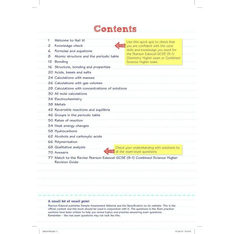 مراجعة بيرسون Edexcel GCSE درجات الكيمياء 79 المراجعة والممارسة بما في ذلك المراجعة عبر الإنترنت والمسابقات للامتحان 2025 و2026