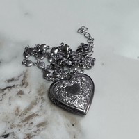 Romantic Heart Photo Locket Frame Pendant Necklace Silver Color Stainless Steel Heart Chain Necklaces Women Y2K Charms Jewelry
