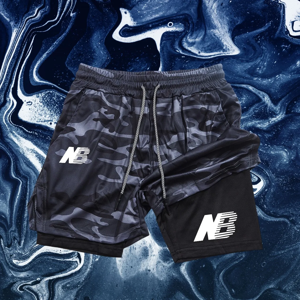 

Мужские спортивные шорты 2026: модные, для бега, на все сезоны, облегающие, двухслойные, 2-в-1