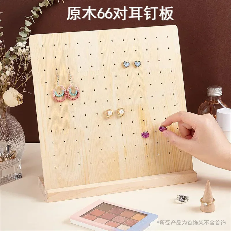 28/66 Pairs Hold Wooden Earring Jewelry Stand Disassemble Studs Storage Rack Earring Hanger Jewelry Display Props