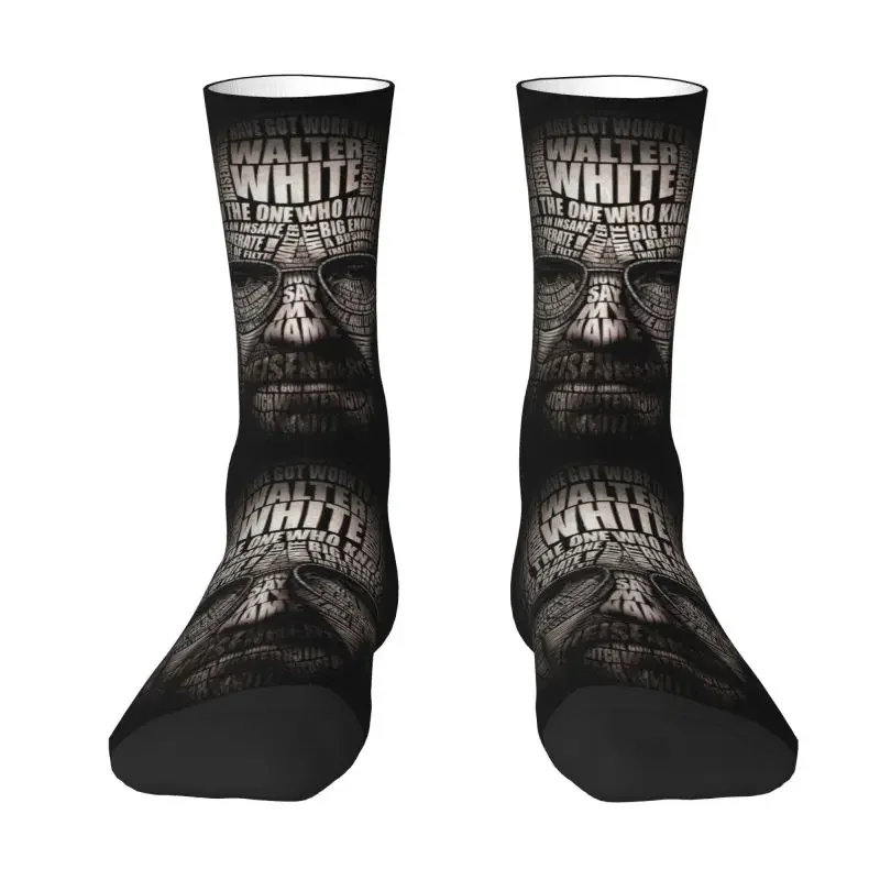 Fashion Mens Walter White Dress Socks Unisex Comfortable Warm 3D Print Heisenberg Crew Socks