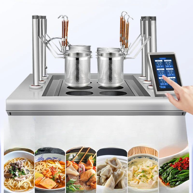 Boiling noodle oven automatic lifting machine multi-functional double-headed six-head soup powder furnace dumpling machine