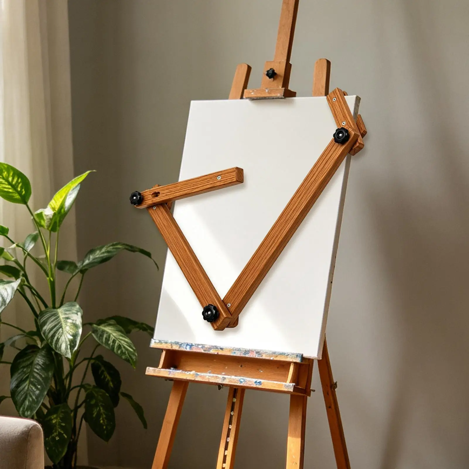 Painting Arm Support Wooden Adjustable Smooth Anti-Smudge Artist Hand Rest Canvas Easel For Studio Classroom School Gallery