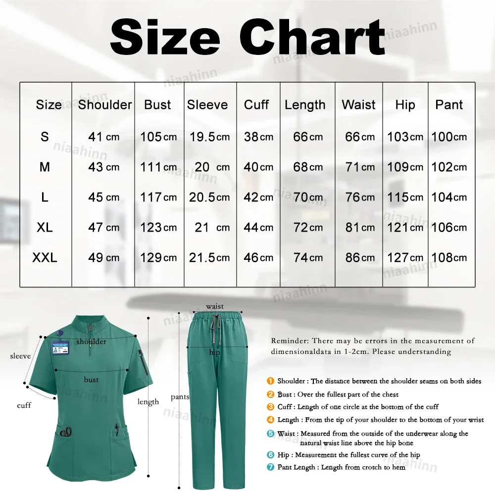 Niaahinn Scrubs Surgical Uniforms Medical Clothing Customized Logo Veterinary Pet Hospital Dental Clinic Beauty Salon Work Wear