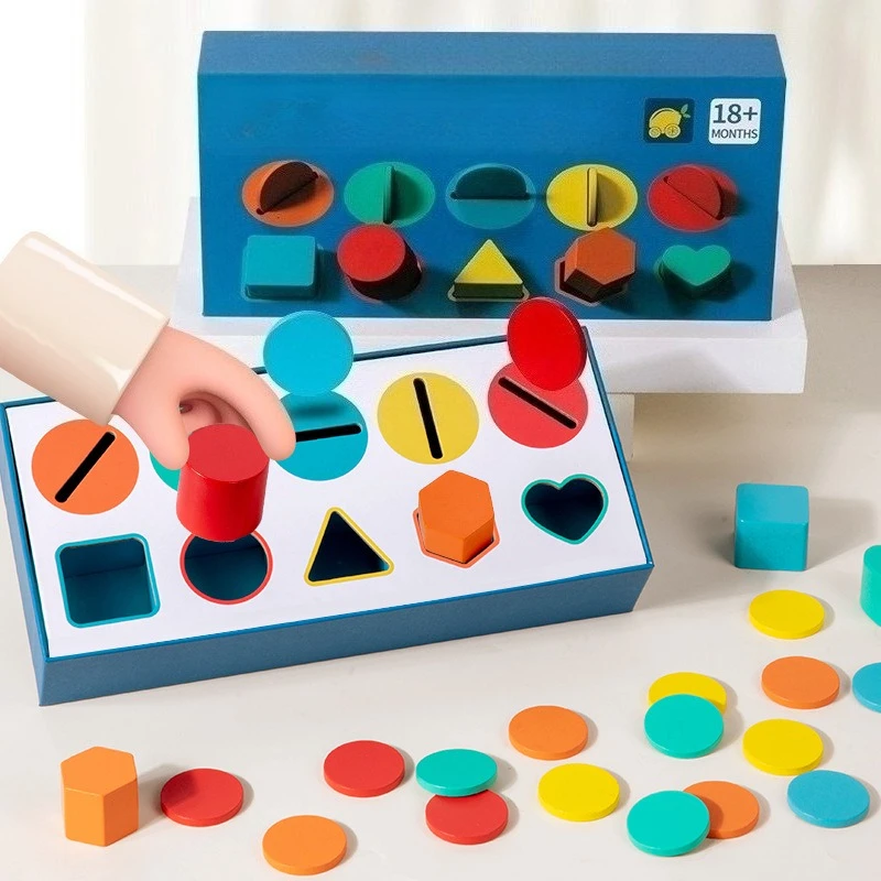 몬테소리 조기 교육용 나무 모양 인지 2-in-1 색상 분류 훈련 매칭 박스 유치원 퍼즐 장난감