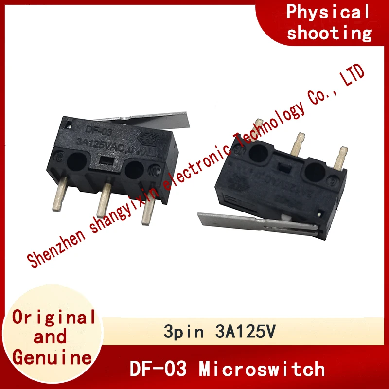 Original DF-03 mini toggle switch three-prong with straight handle 3A 125V mouse switch certified