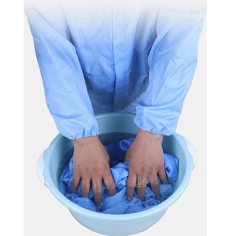 Unisex One-piece Coveralls Clean Clothes Hood Cleanroom Garments Clean Dust-proof Isolation Static Clothing Work Protection