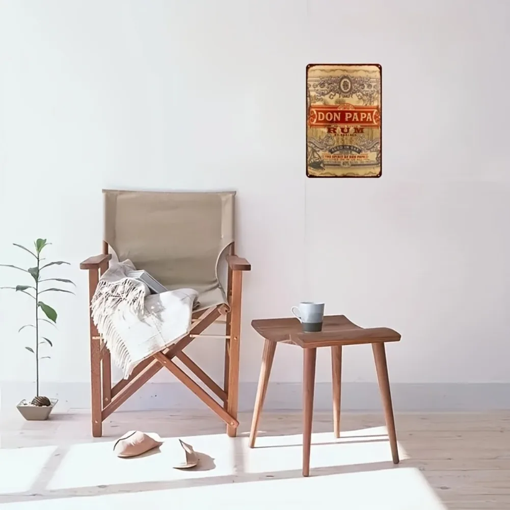 1 قطعة 20x30 سنتيمتر 2D شقة دون بابا رم علامة معدنية-ملصق استوائي عتيق ، ديكور ريفي للمنزل بار/مطعم