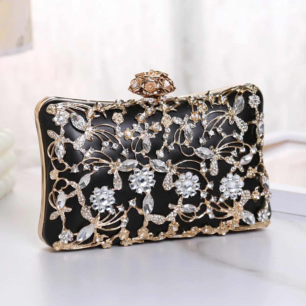 European American Sparkling Diamonds Evening Bags Women's Fashion party Hand bag Luxurious Versatile Dress Banquet Bag
