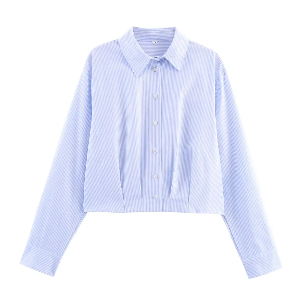 Chemise à manches longues pour femmes, polyvalente, plissée à la taille, col, bouton unique, nouvelle collection automne