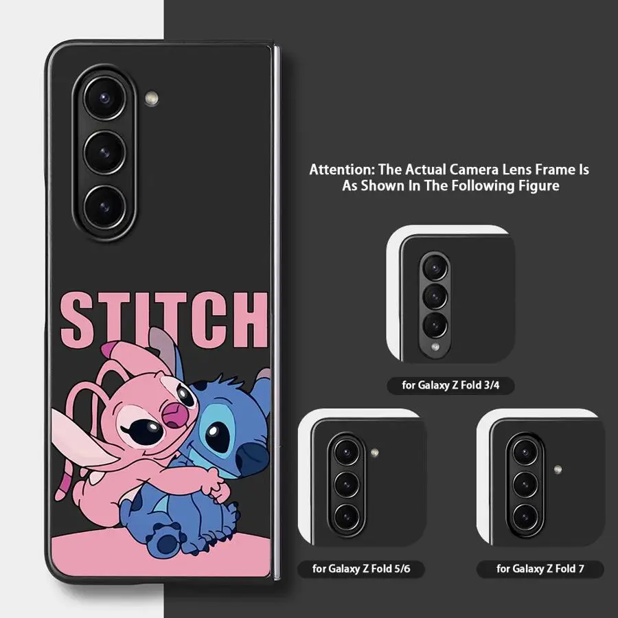 حافظة لهاتف سامسونج جالاكسي ZFold3 ZFold7 ZFold5 ZFold6 ZFold4 Z Fold 7 6 5 4 3 غطاء هاتف صلب ديزني ستيتش لطيف #3